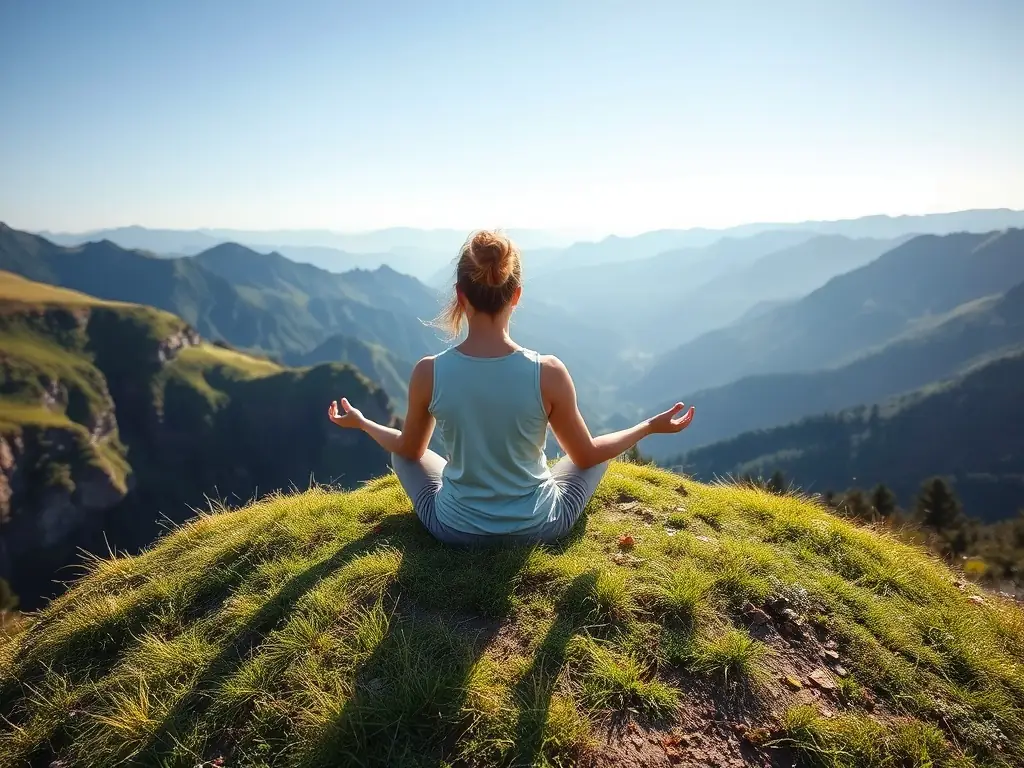 An image showing a person meditating in a serene environment, representing mindset development and mental well-being.